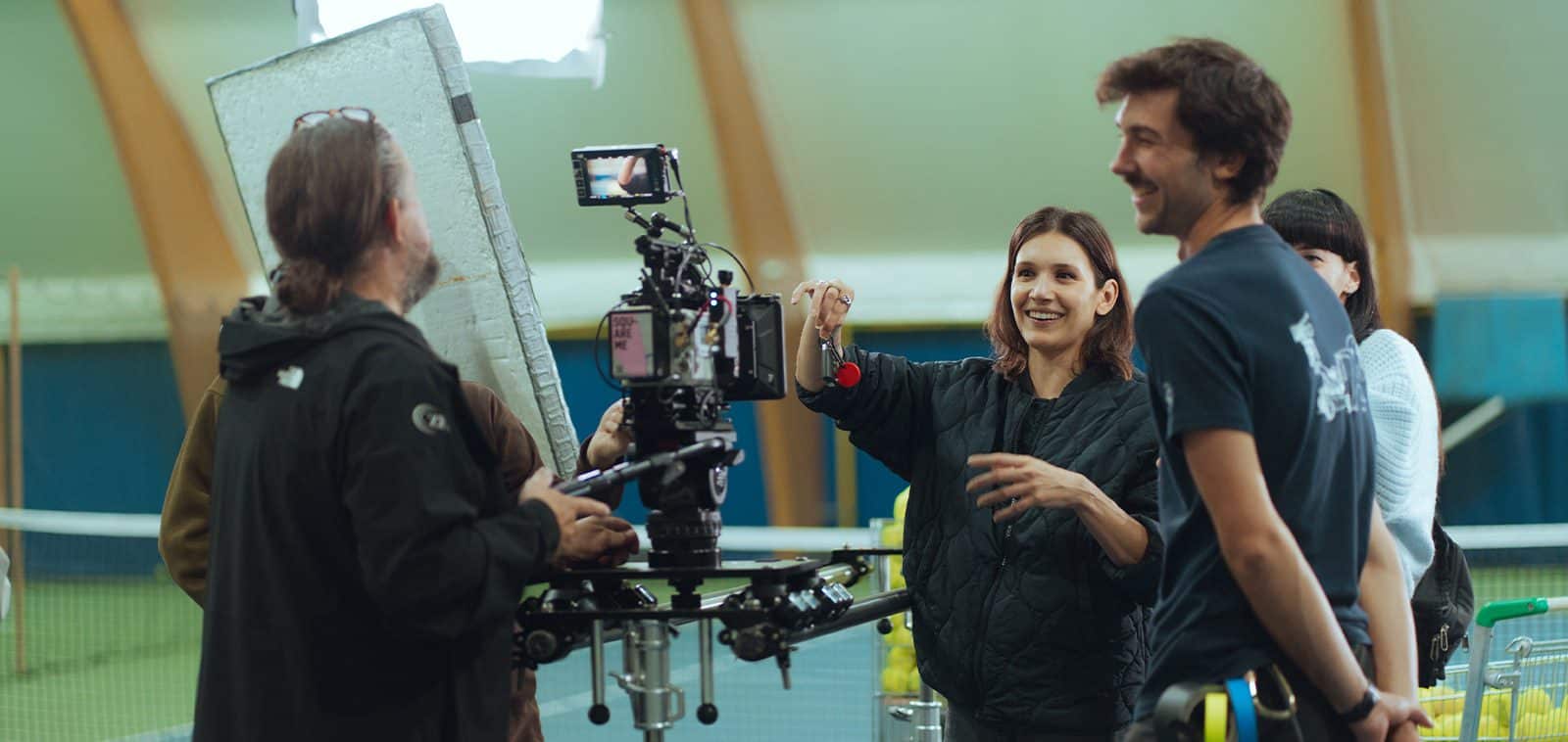 Sanja Raičević and Simon Pintar having fun while on set for a Chipolo commercial.